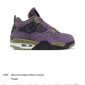 Woman’s Air Jordan 4 Purple Canon size 10